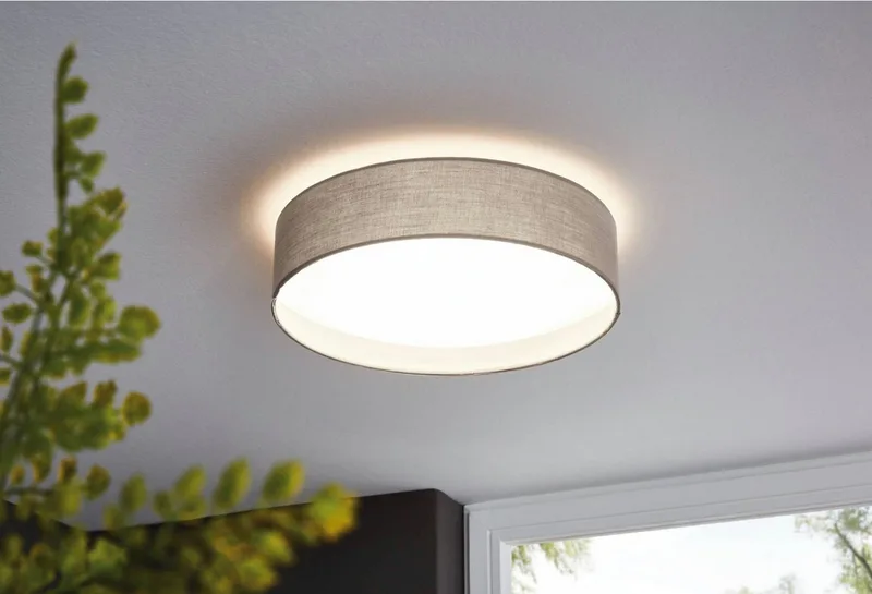 Pasteri - Plafondlamp - LED - Ø32 cm - Wit de EGLO en Taupe – photo produit 2 sur 5