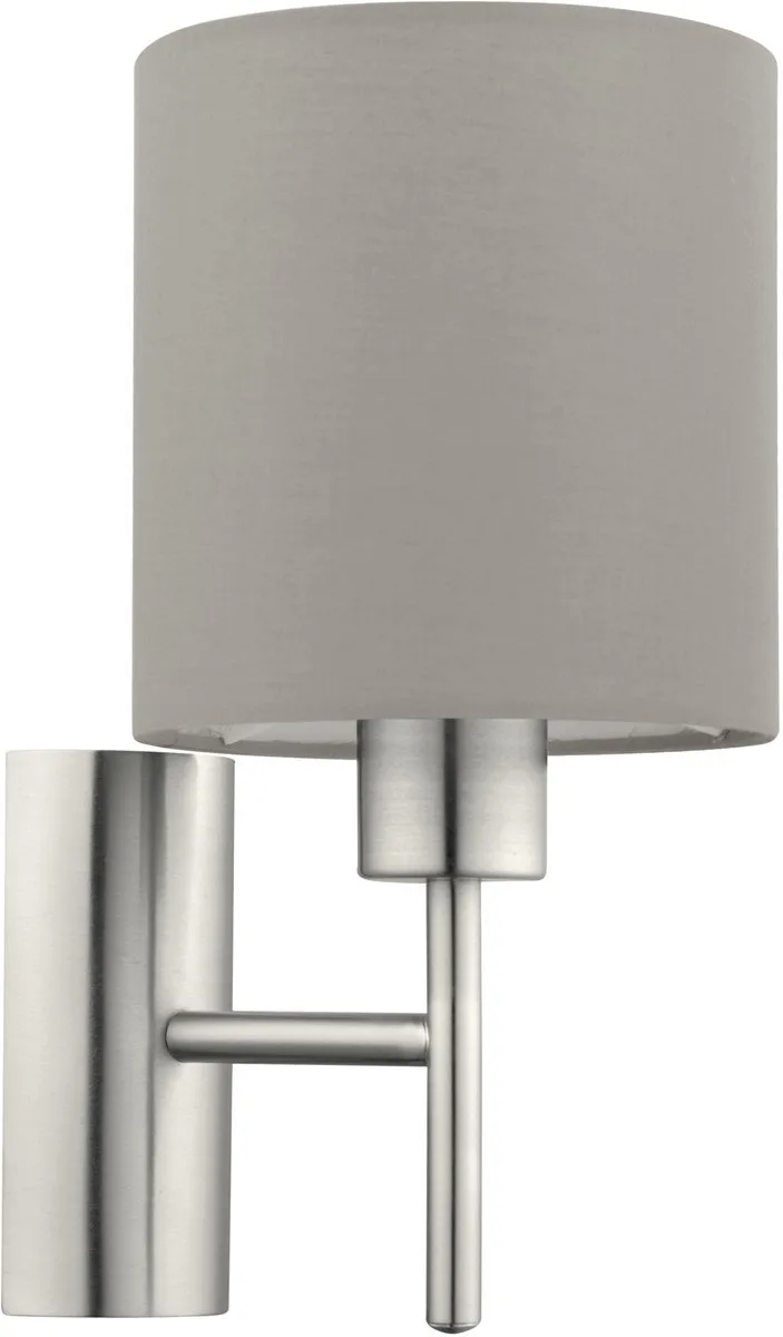 Pasteri Wandlamp - 1 Lichts - 30.5 cm - Stof - Grijs van EGLO in Wit – productfoto
