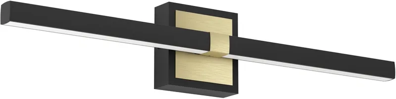 Peguera Wandlamp - LED - 60 cm - Zwart/Goud - Badkamer - Spiegellamp fra EGLO i Sort – produktbillede