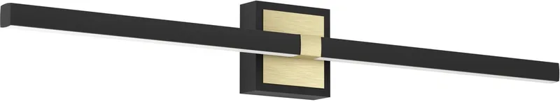 Peguera Wandlamp - LED - 80 cm - Zwart | Goud - Badkamer - Spiegellamp de EGLO en Noir, Geelkoper – photo produit