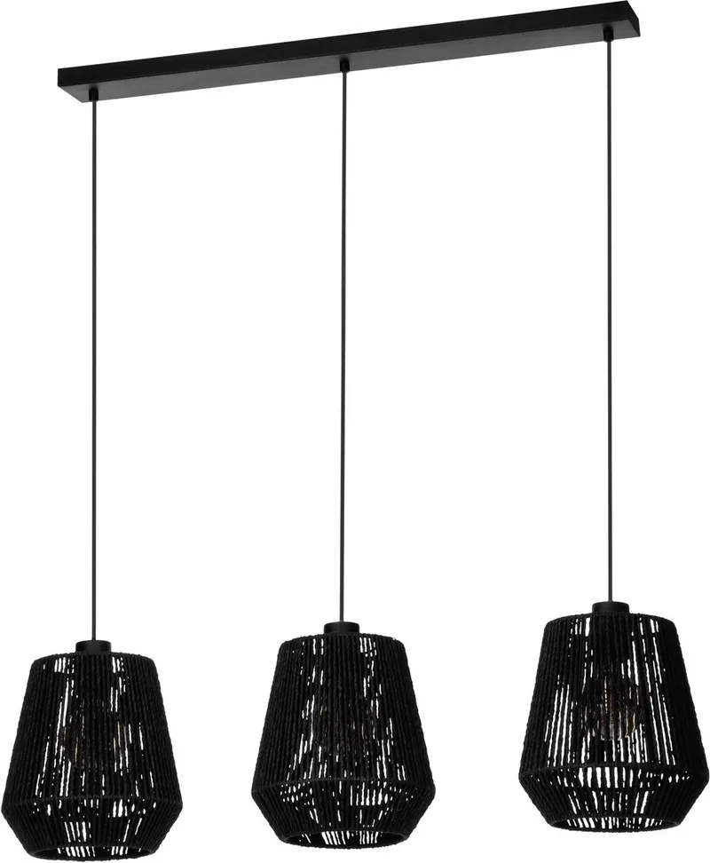 Persley Hanglamp - E27 - 92 cm - Papier fra EGLO i Sort – produktbillede