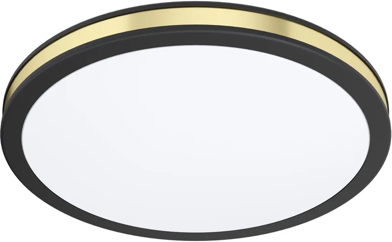 Pescaito Plafond- en Wandlamp - LED - Ø 28 cm - Zwart | Wit | Goud de EGLO en Noir – photo produit