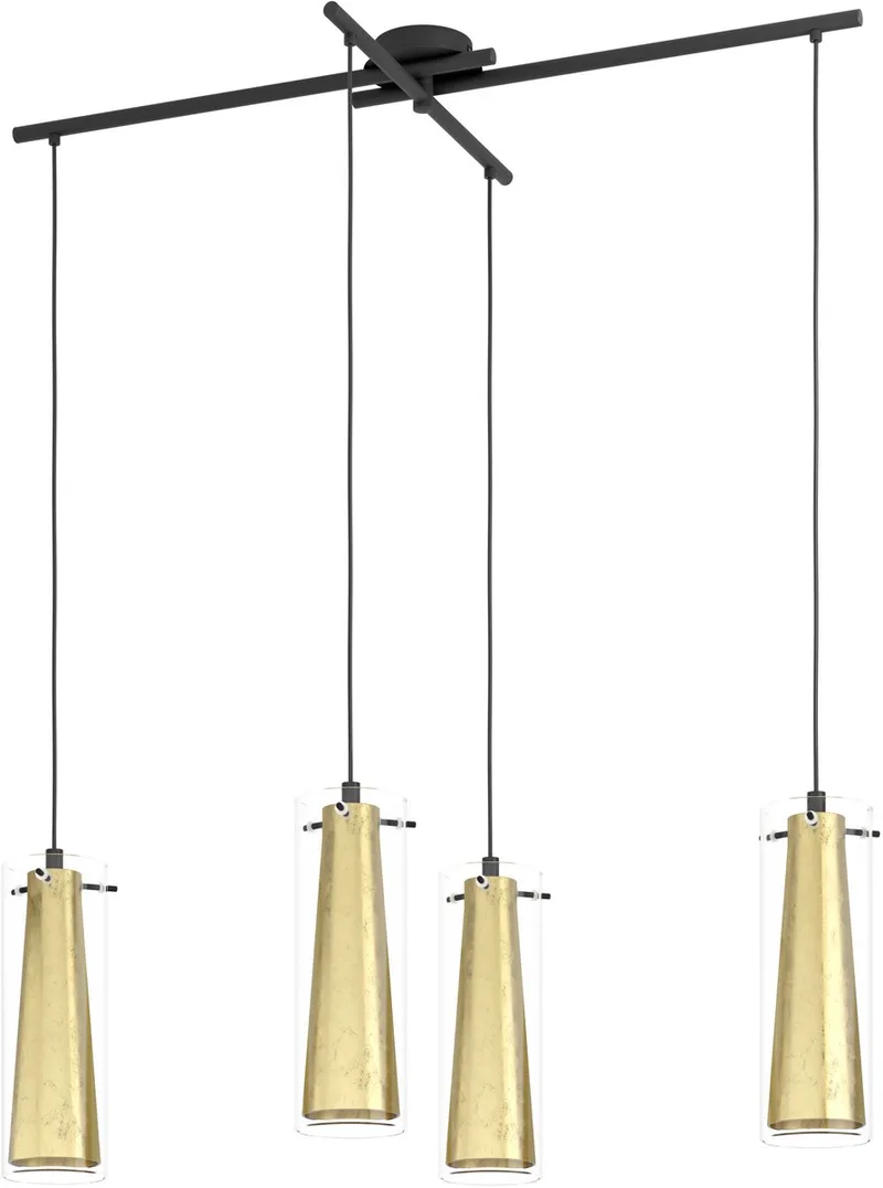 Pinto Gold Hanglamp - E27 - 90,5 cm - Zwart/Goud de EGLO en Noir – photo produit