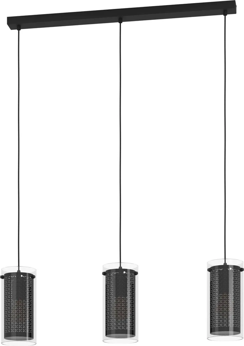 Pinto Textil 1 Hanglamp - E27 - 82 cm de EGLO en Noir – photo produit