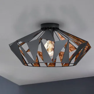 Plafondlamp Carlton, Ø 47 cm, zwart/koper