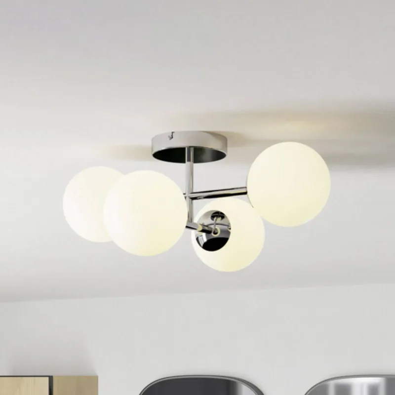 plafondlamp CASTROVIDO, chroom, 48 cm, 4-lamps, IP44, G9-LED fra EGLO i Krom, Hvid – produktbillede