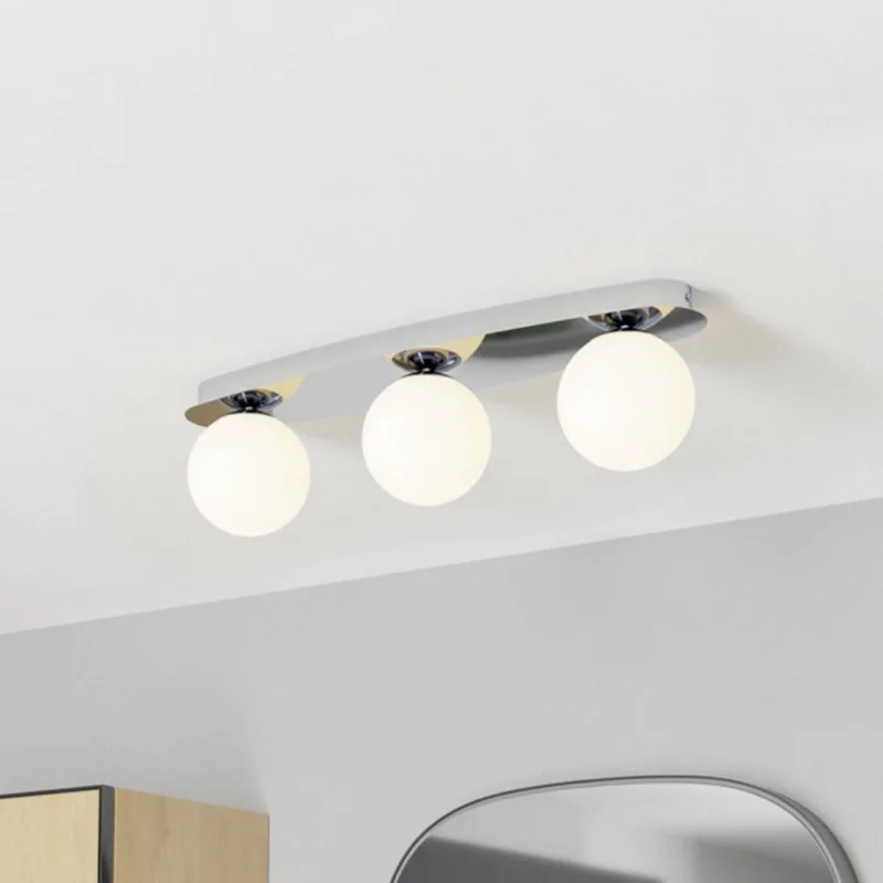 plafondlamp CASTROVIDO, chroom, 58 cm, 3-lamps, IP44, G9-LED från EGLO i Krom, Vit – produktbild
