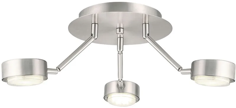 Plafondlamp verstelbare armen woonkamer rond, mat nikkel, 3 vlammen, DxH 18,2x58 fra EGLO i Sølv – produktbillede