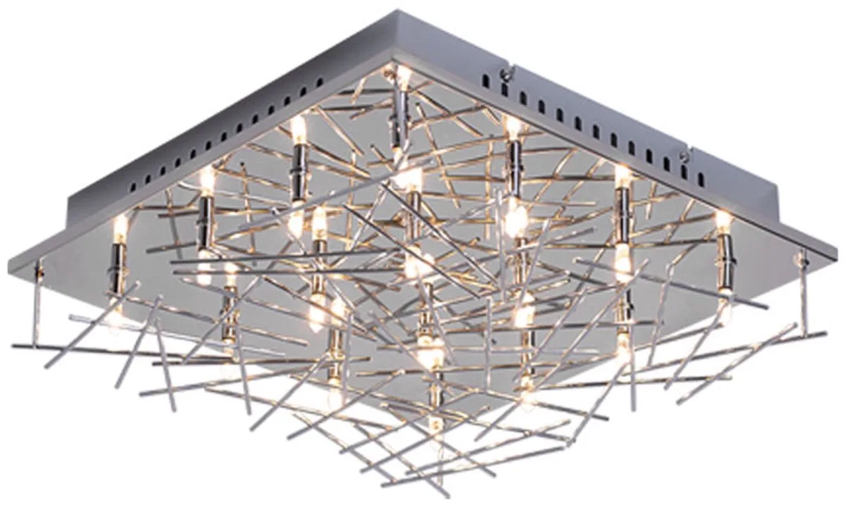 Plafondlamp woonkamerlamp plafondlampen stangen designlamp chroom, metaal, fitting 16x G4, LxB 37x37 fra EGLO i Sølv – produktbillede