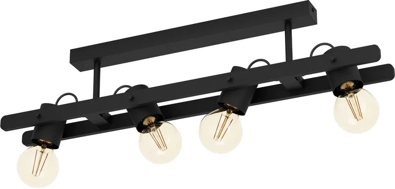 Plimsoll Plafondlamp - E27 - 77 cm - Staal | Hout fra EGLO i Sort – produktbillede