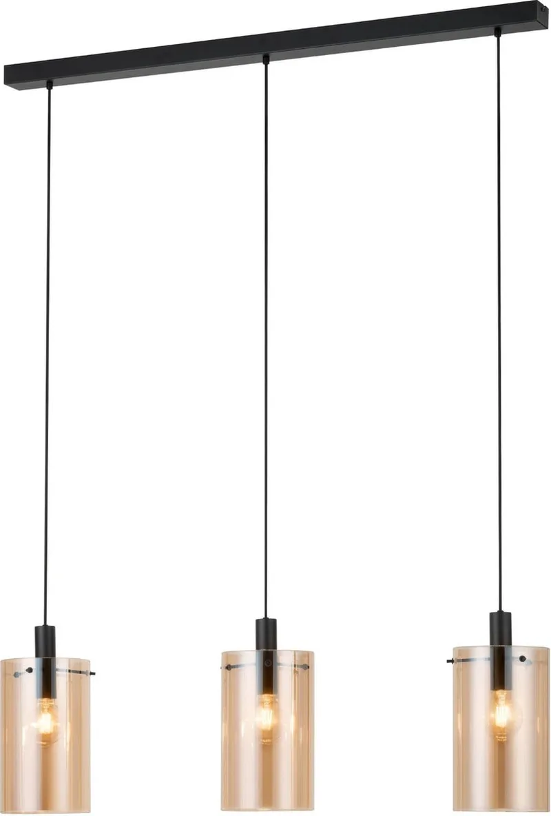 Polverara Hanglamp - 3 lichts - E27 - Glas de EGLO en Noir – photo produit