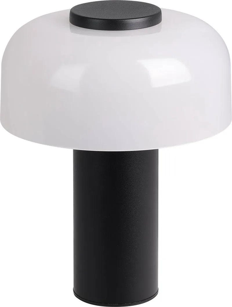 Ponente Tafellamp - Aanraakdimmer - Draadloos - LED - 20 cm - Zwart/Wit - Instelbaar wit licht - Oplaadbaar - Buiten en Binnen by EGLO in Black – product photo