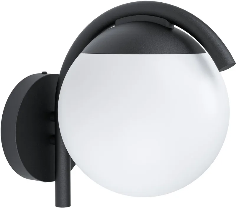 Prata Vecchia Wandlamp Buiten - E27 - 26 cm - Zwart | Wit de EGLO en Noir – photo produit