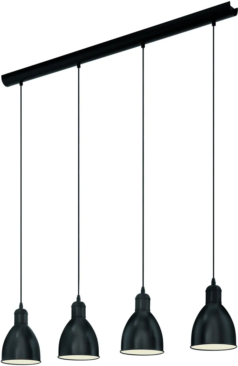 Priddy Hanglamp - E27 - 97,5 cm - Zwart/Wit från EGLO i Svart – produktbild