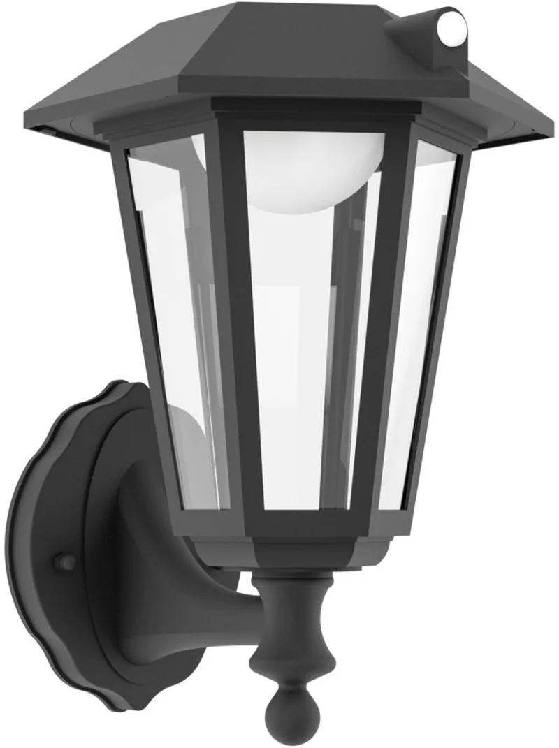 Prietta Solar Wandlamp Buiten - Sensor - Oplaadbaar - LED - 26.6 cm van EGLO in Zwart – productfoto