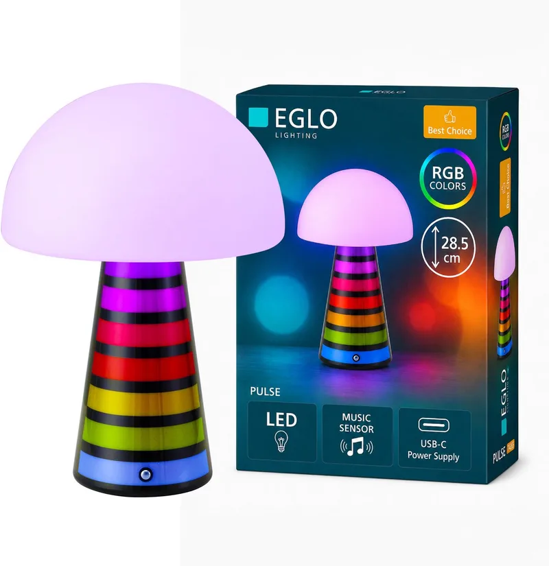 PULSE Tischlampe H285 RGBW TOUCH SchwarzWei von EGLO in Schwarz – Produktfoto