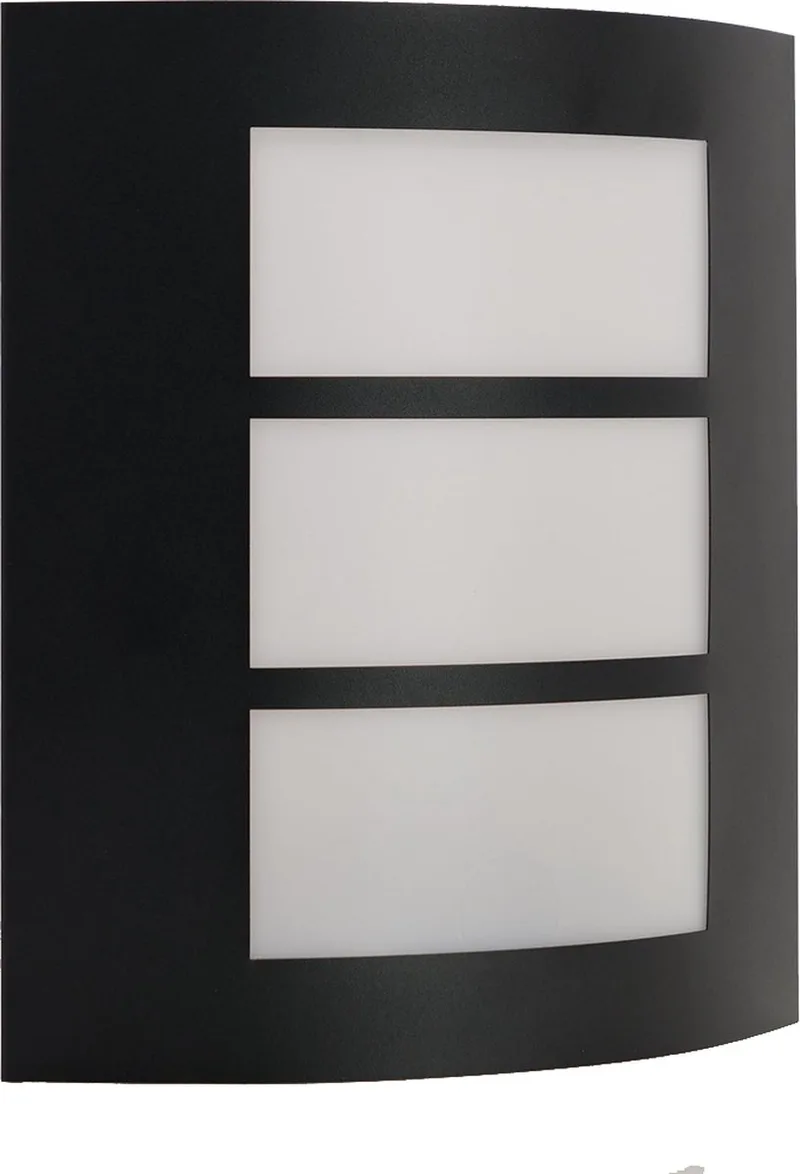 Rascino-E Wandlamp Buiten - E27 - 26 cm - Zwart/Wit fra EGLO i Sort – produktbillede