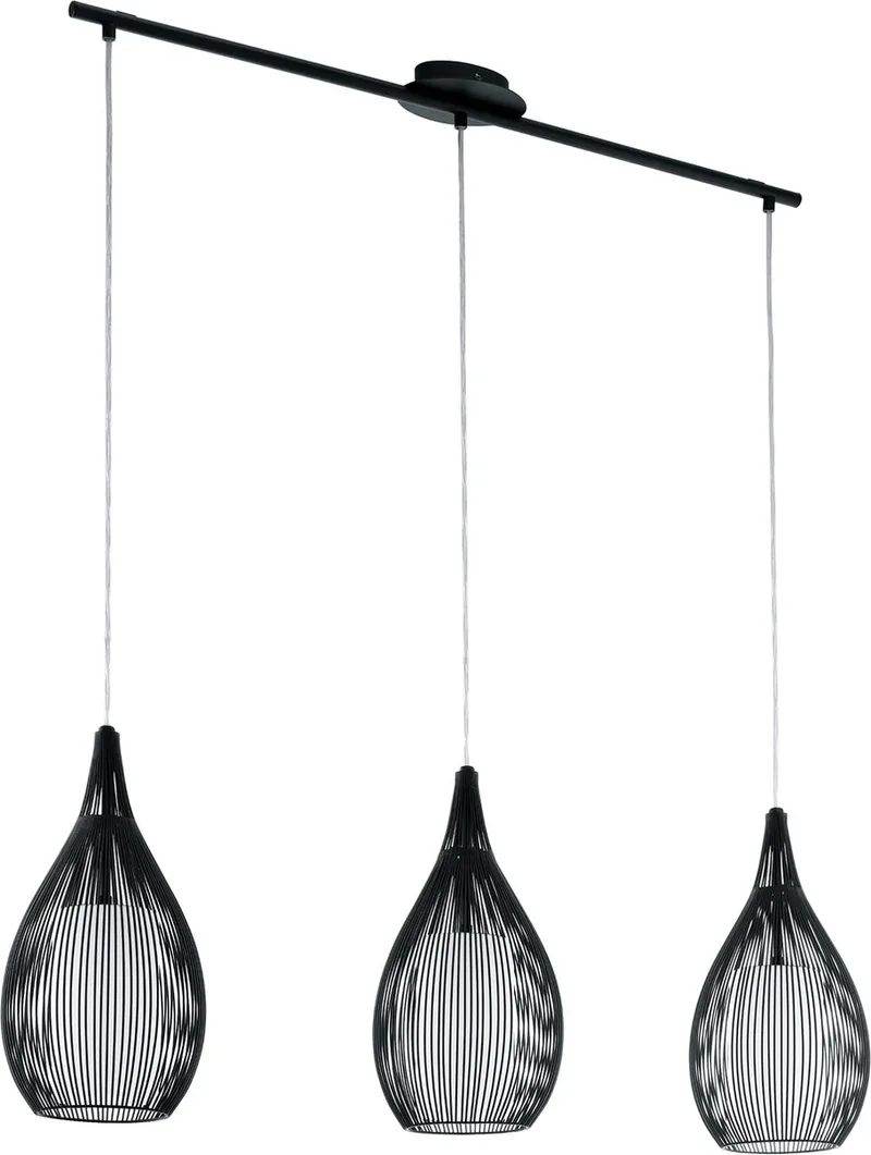 Razoni Hanglamp - E27 - 99 cm - Zwart/Wit fra EGLO i Sort – produktbillede