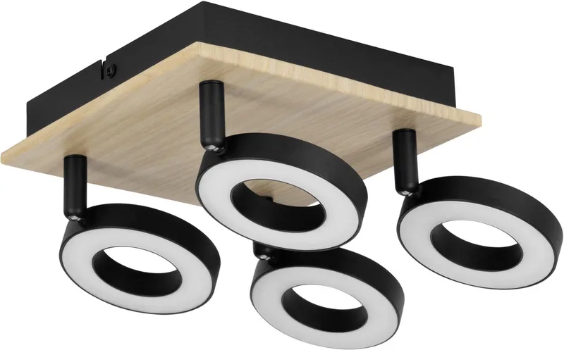 RIELVES DECKE 4L 170X170 HOLZSCHWARZWEISS FSC von EGLO in Schwarz – Produktfoto