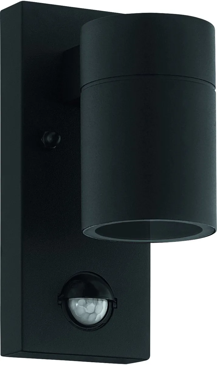 Riga 5 Wandlamp Buiten - GU10 - 16,5 cm - Beweginssensor - Zwart fra EGLO i Antracit – produktbillede