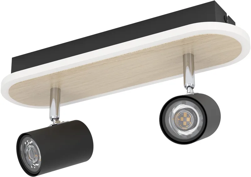 Rimbocchi Spot - LED - 34 cm - Zwart | Bruin - Dimbaar - Lichtscenario's de EGLO en Noir – photo produit