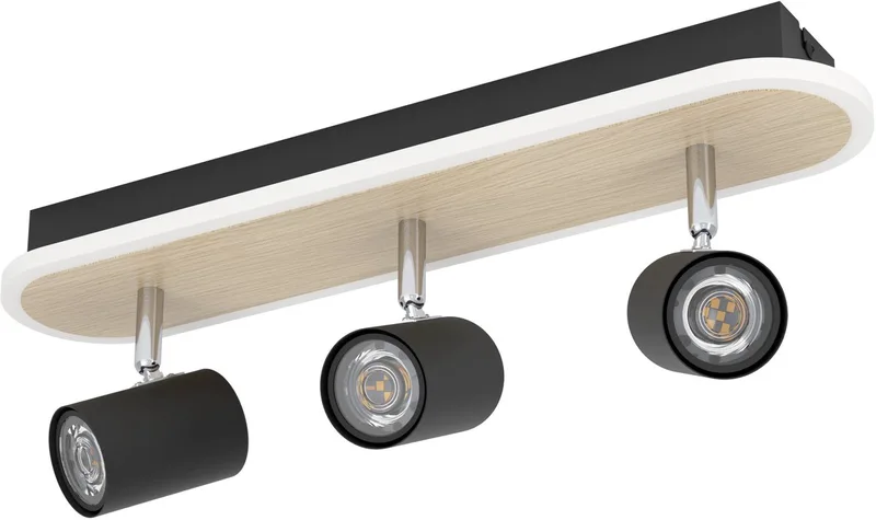 RIMBOCCHI SPOT RAIL L460 20W 2500LM HOLZSCHWARZ von EGLO in Schwarz – Produktfoto