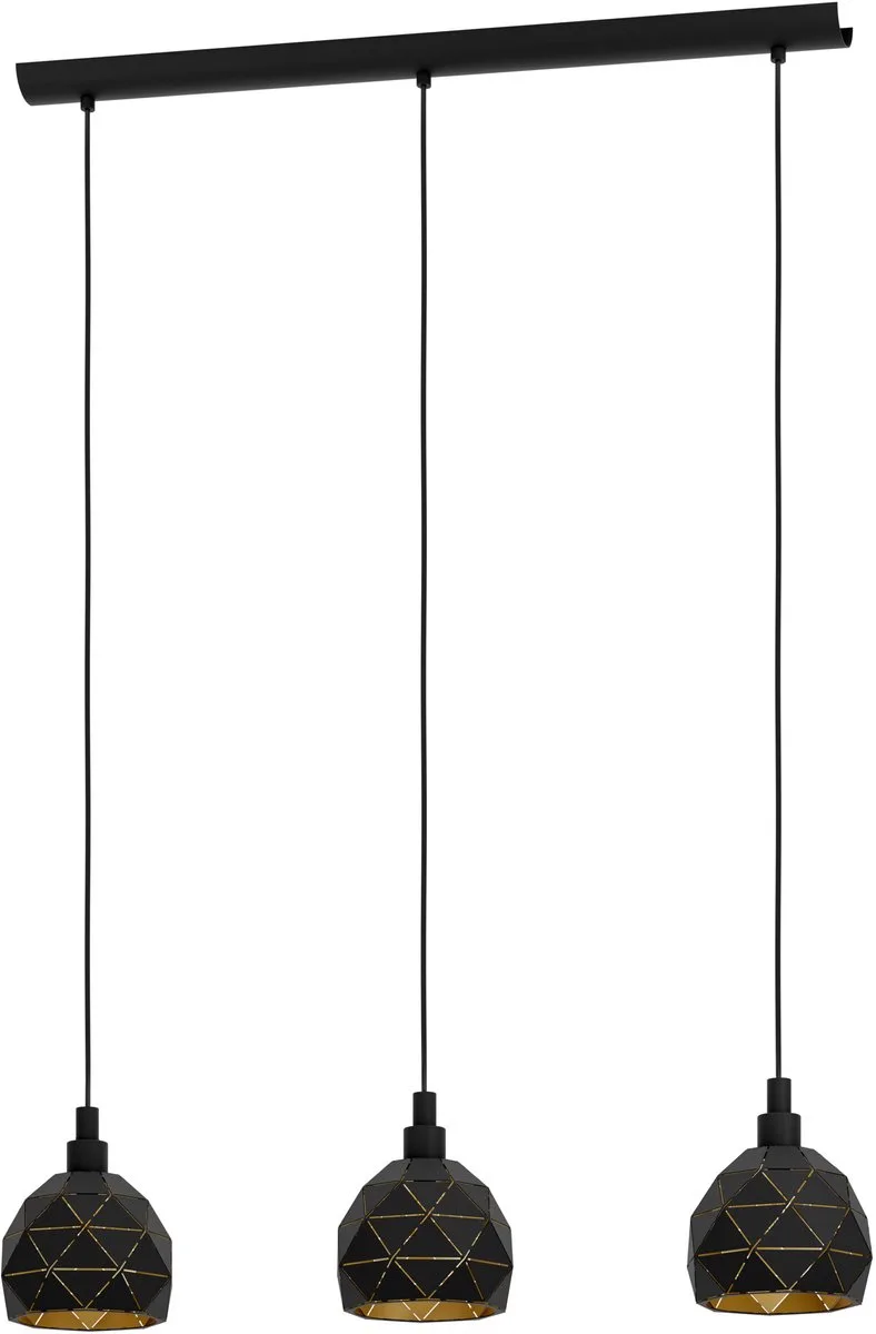 Roccaforte Hanglamp - E14 - 75 cm - Zwart/Goud fra EGLO i Sort – produktbillede