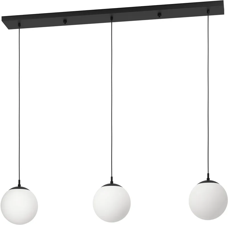 Rondo 3 Hanglamp - E27 - 121 cm - Zwart | Wit fra EGLO i Sort, Hvid – produktbillede