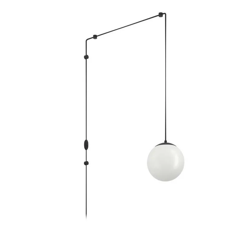 Rondo 3 Hanglamp - E27 - Staal | Glas | Kunststof - Zwart | Wit van EGLO in Zwart – productfoto 3 van 5