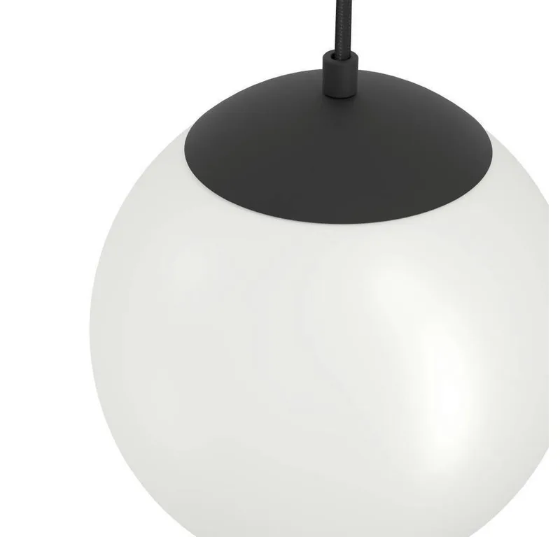 Rondo 3 Hanglamp - E27 - Staal | Glas | Kunststof - Zwart | Wit van EGLO in Zwart – productfoto 4 van 5