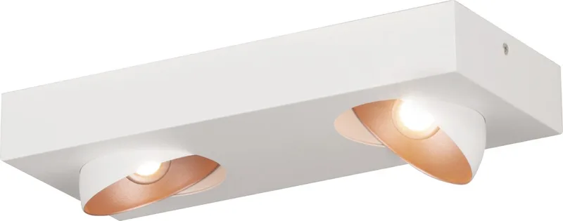 Ronzano - wand/plafondlamp - 2-lichts - wit/roségoud de EGLO en Blanc, Roségoud – photo produit