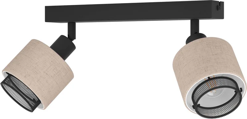 Rosley Spot - E14 - 31 cm - Zwart/Beige - Textiel de EGLO en Noir – photo produit