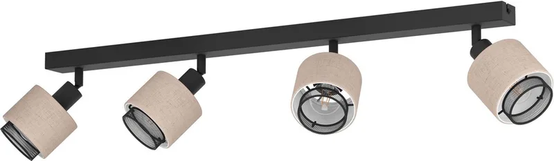 Rosley Spot - E14 - 75 cm - Zwart/Beige - Textiel fra EGLO i Sort – produktbillede