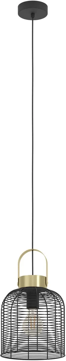 Roundham Hanglamp - E27 - Ø 22 cm - Zwart | Goud - Staal by EGLO in Black – product photo