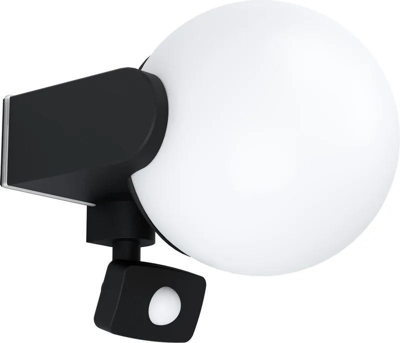 Rubio Wandlamp Buiten - Sensor - E27 - 17 cm - Sensor - Zwart/Wit van EGLO in Zwart – productfoto
