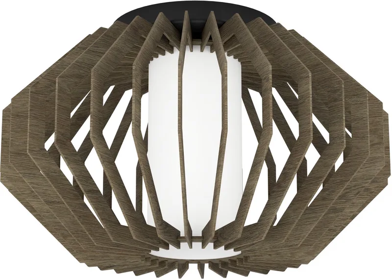 Rusticaria Plafondlamp - E27 - Ø 45 cm - Zwart | Bruin | Wit by EGLO in Brown – product photo
