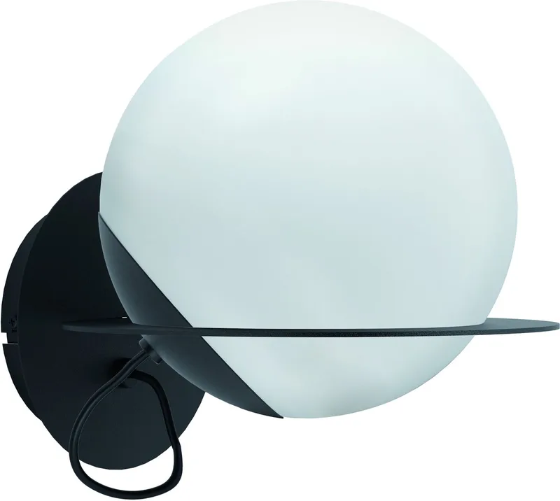 Sabalete Wandlamp - 1 lichts - 21 cm. - E27 - zwart/wit glas de EGLO en Noir – photo produit