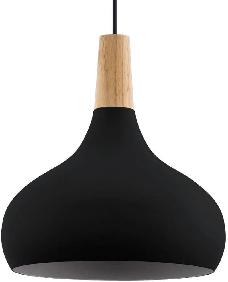 Sabinar Hanglamp - E27 - Ø 28 cm - Zwart/Bruin by EGLO in Black – product photo