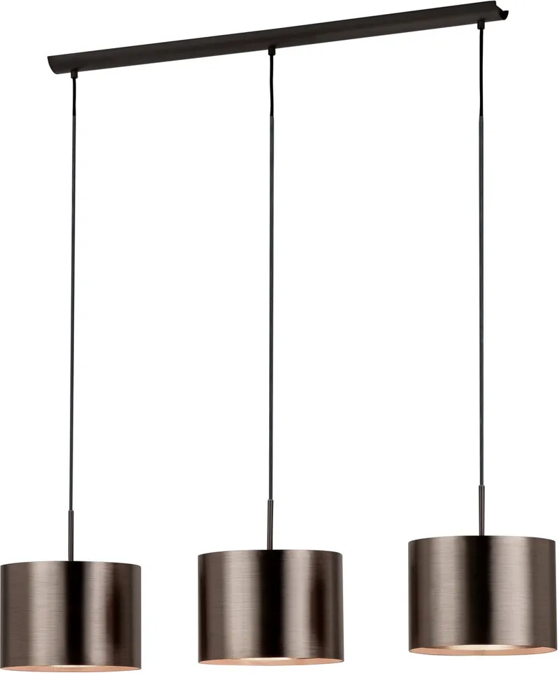 Saganto 1 - hanglamp - 3-lichts - E27 - bruin/koperkleurig de EGLO en Cuivre – photo produit