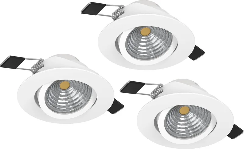 Saliceto Inbouwspot - LED - Ø 8.8 cm - Dimbaar - Set van 3 stuks - Kantelbaar de EGLO en Blanc – photo produit