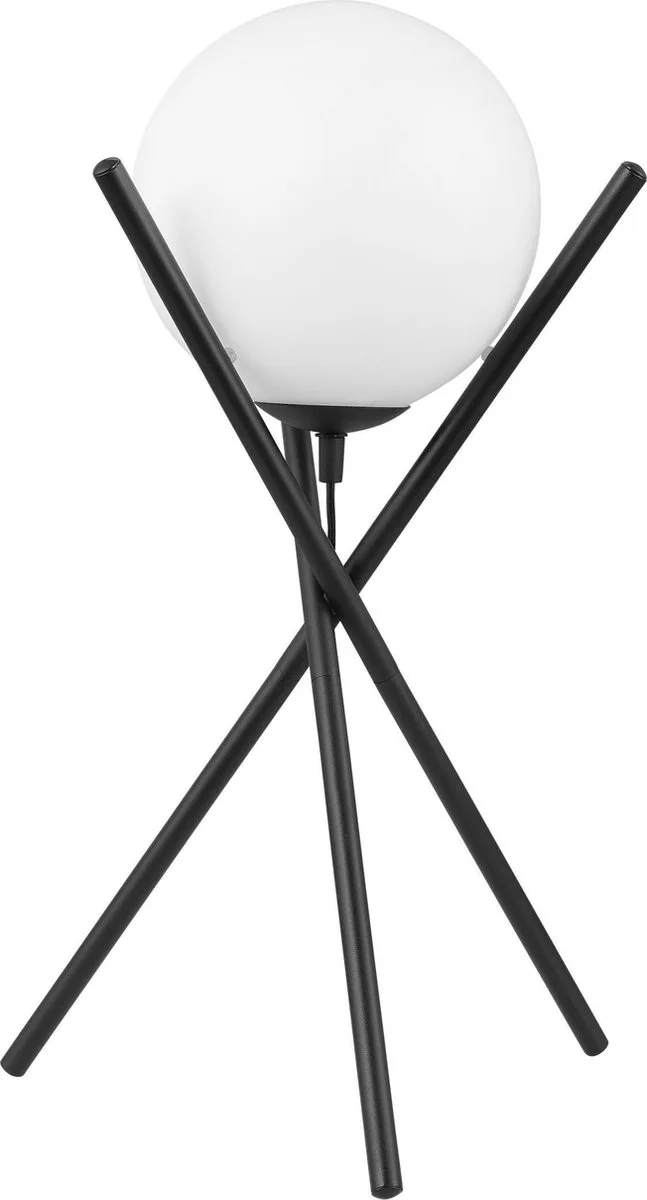 Salvezinas Tafellamp - 1 lichts - h 48cm. - E27 - met wit glas de EGLO en Noir – photo produit