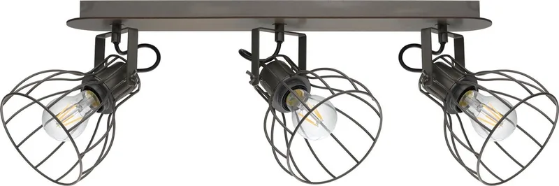 Sambatello Opbouwspot - 3 lichts - E27 - Bruin - ZIlver van EGLO in Bruin, Zilver – productfoto