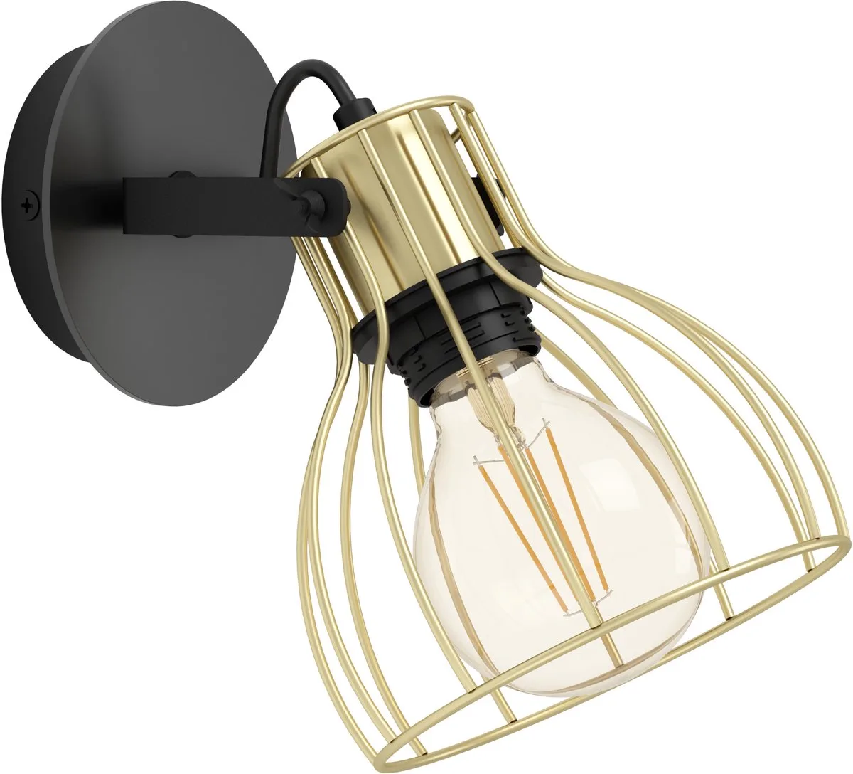 Sambatello Opbouwspot - E27 - 1-lichts - Goud de EGLO en Noir – photo produit