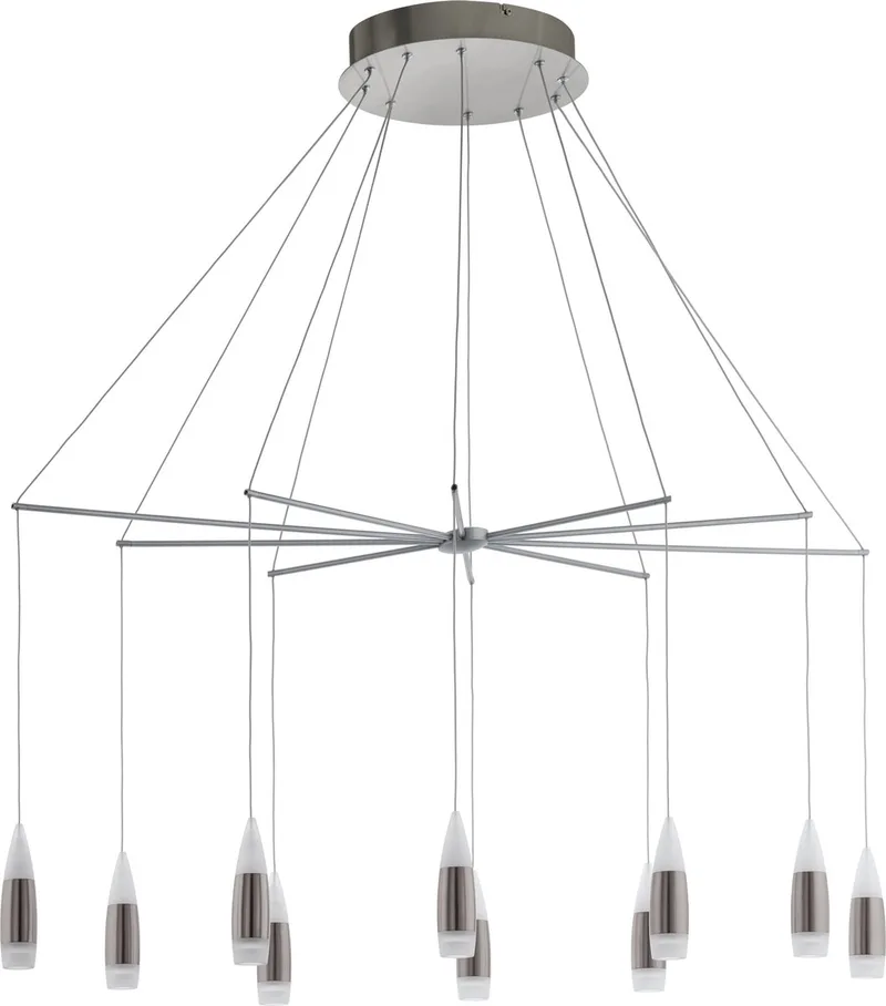 Santiga hangende plafondverlichting Flexibele montage Nikkel, Wit A,A+,A++ de EGLO en Nickel mat – photo produit