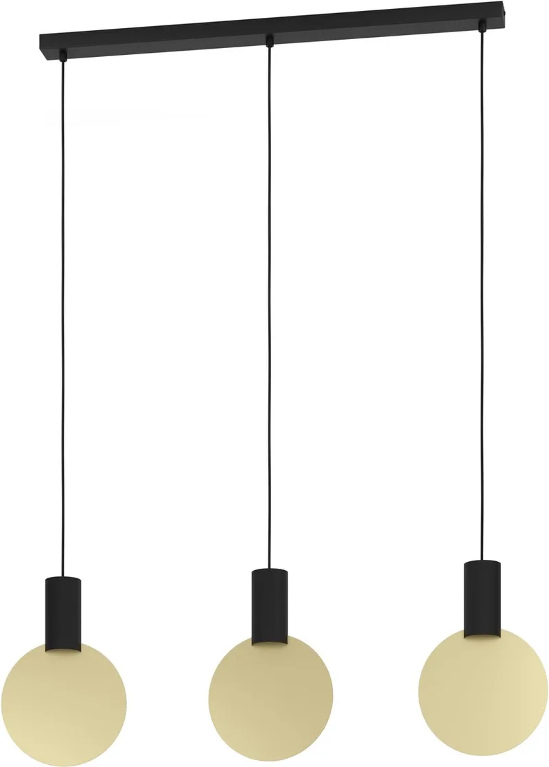 Sarona Hanglamp - GU10 - 91 cm - Zwart | Goud - Staal de EGLO en Noir – photo produit