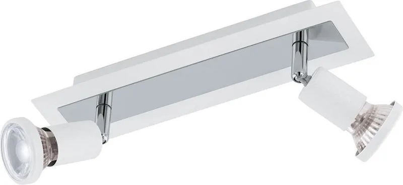 Sarria - Spot - 2 Lichts - Wit, Chroom de EGLO en Blanc, Chrome – photo produit
