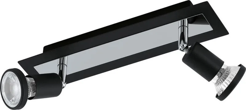 Sarria - Spot - 2 Lichts - Zwart, Chroom de EGLO en Noir, Chrome – photo produit