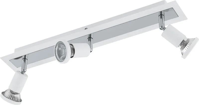 Sarria - Spot - 3 Lichts - Wit, Chroom de EGLO en Blanc, Chrome – photo produit