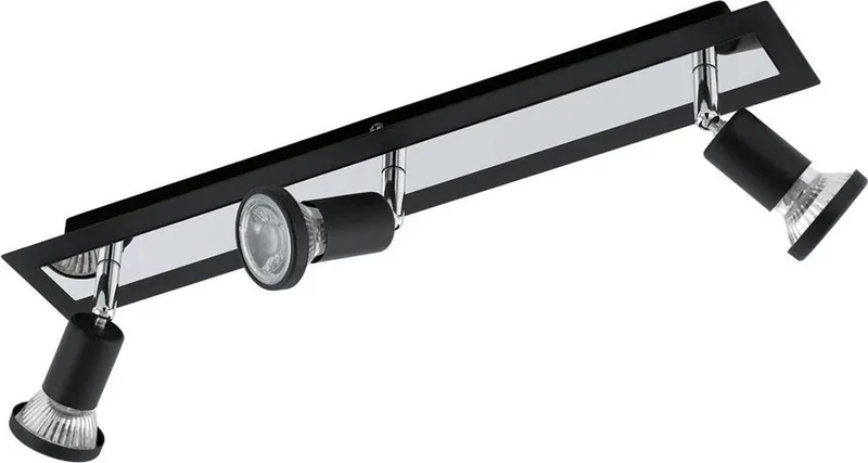 Sarria - Spot - 3 Lichts - Zwart, Chroom de EGLO en Noir, Chrome – photo produit