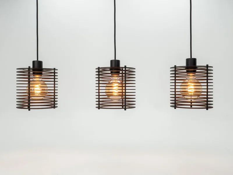 Segovia Hanglamp - E27 - 88 cm - Staal/Hout van EGLO in Zwart – productfoto